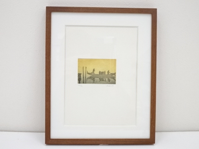 カドーレ（Cadore）　舟の図版画　額装25/77